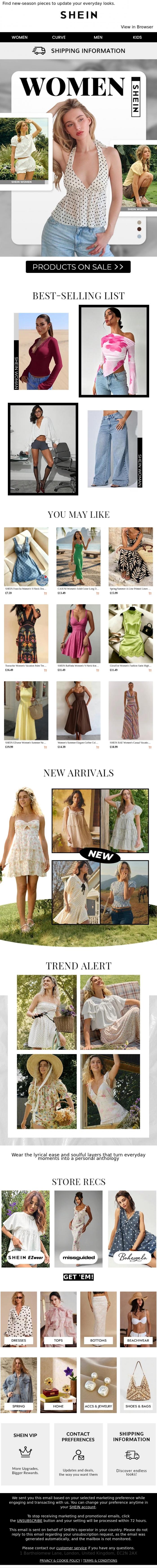 Email Design Inspiration from SHEIN, SHEIN WOMEN | New Looks to Love This Month