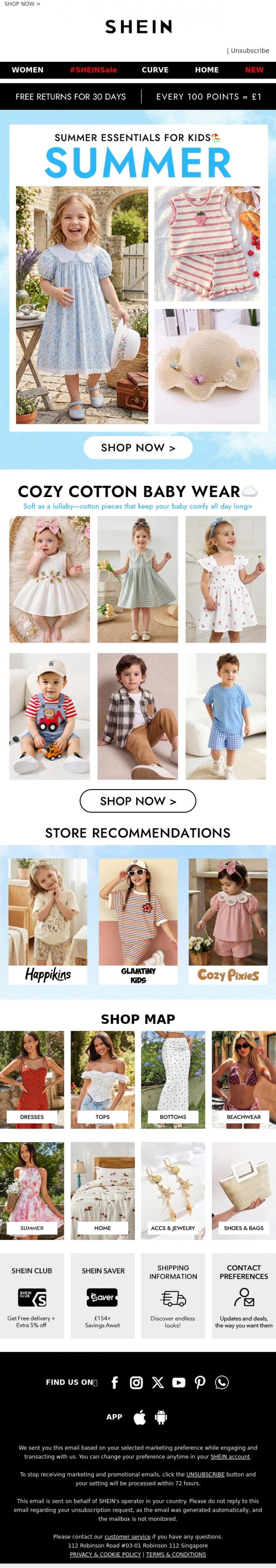 Email Design Inspiration from SHEIN, SUMMER ESSENTIALS FOR KIDS🏖️