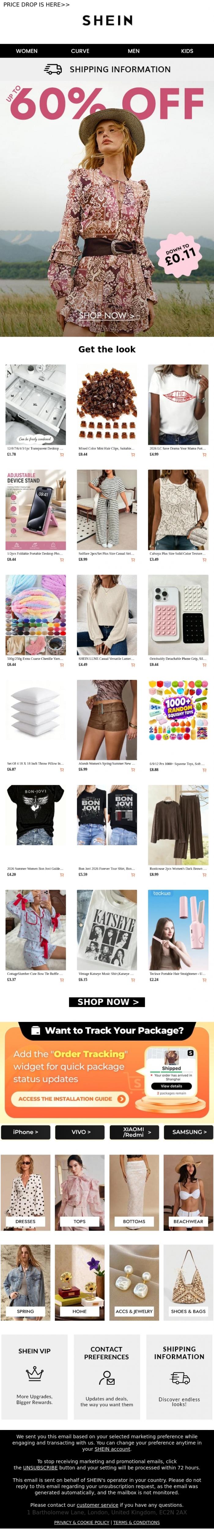 Email Design Inspiration from SHEIN, Shop the Price Drops: Must-Have Finds
