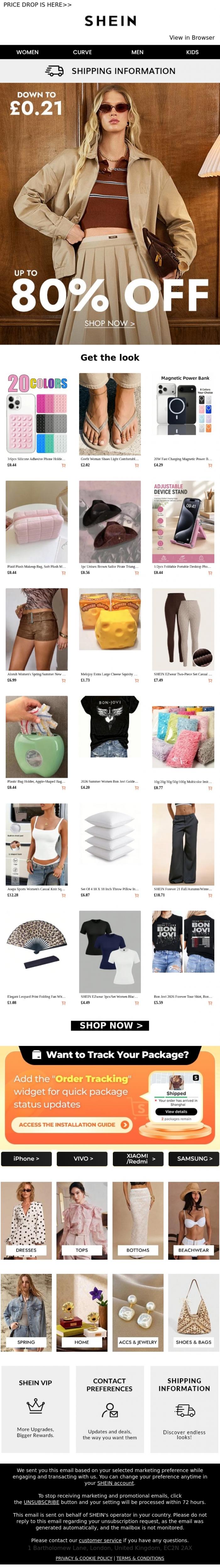 Email Design Inspiration from SHEIN, Flash Price Drop: Grab Your Favourites