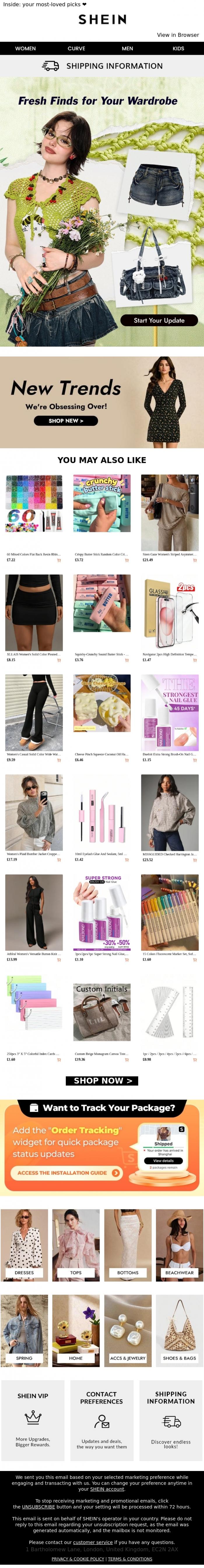 Email Design Inspiration from SHEIN, AND THE BESTSELLERS ARE...