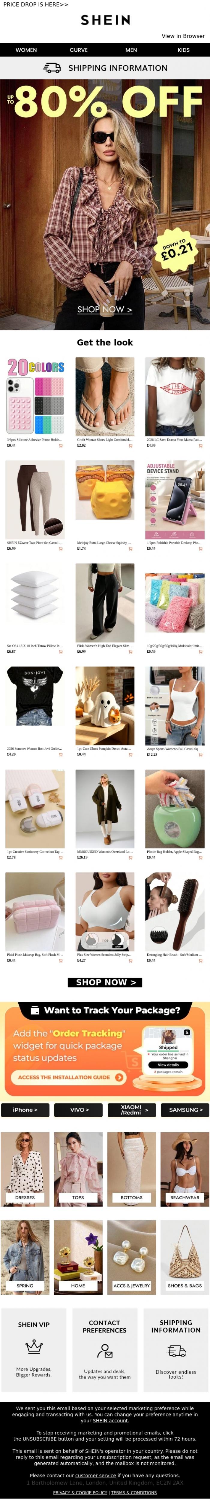 Email Design Inspiration from SHEIN, Unmissable Savings Start Now
