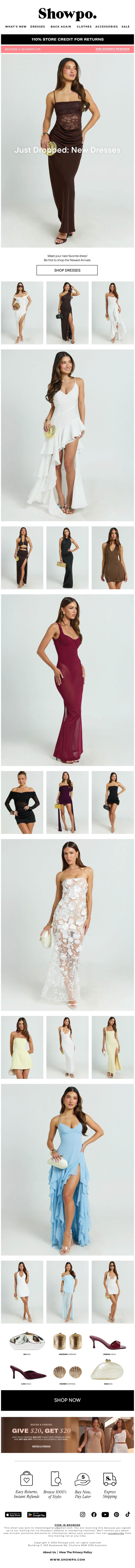 Email Design Inspiration from Showpo, NEW DRESSES Coming in Hot ❤️&zwj;🔥