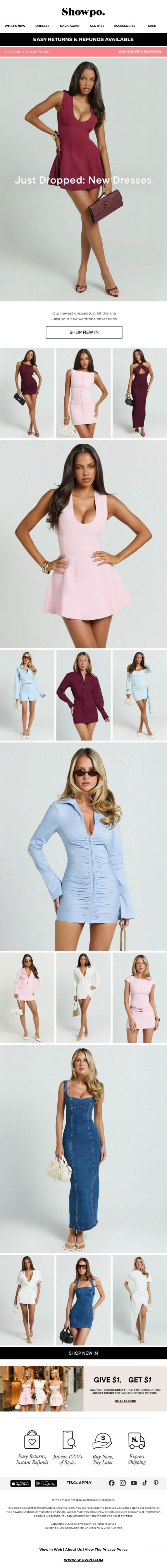 Email Design Inspiration from Showpo, Need a New Dress?