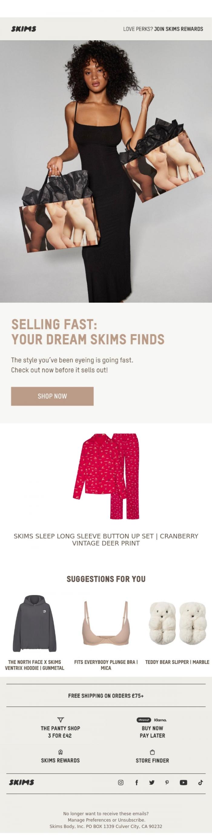 Email Design Inspiration from SKIMS, Last Chance to Snag Your Favorites