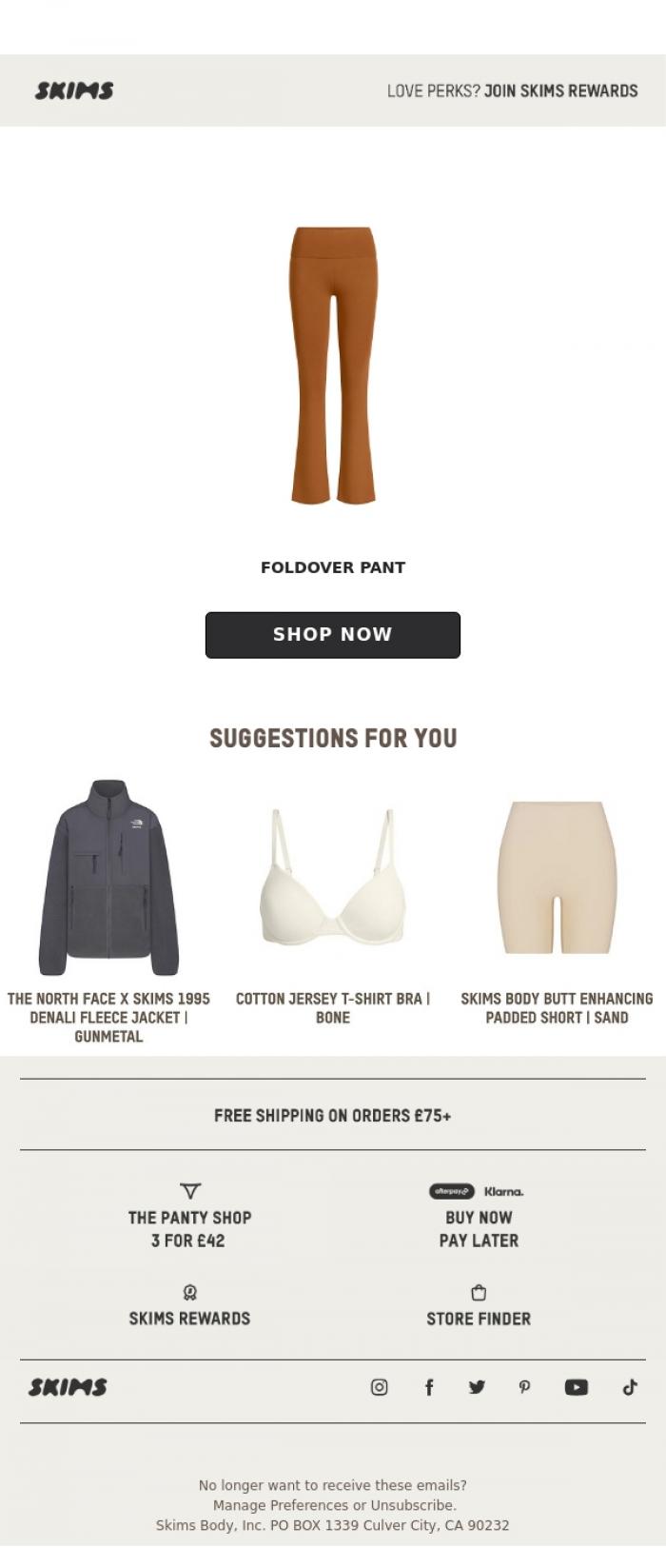 Email Design Inspiration from SKIMS, Your cart is about to expire!