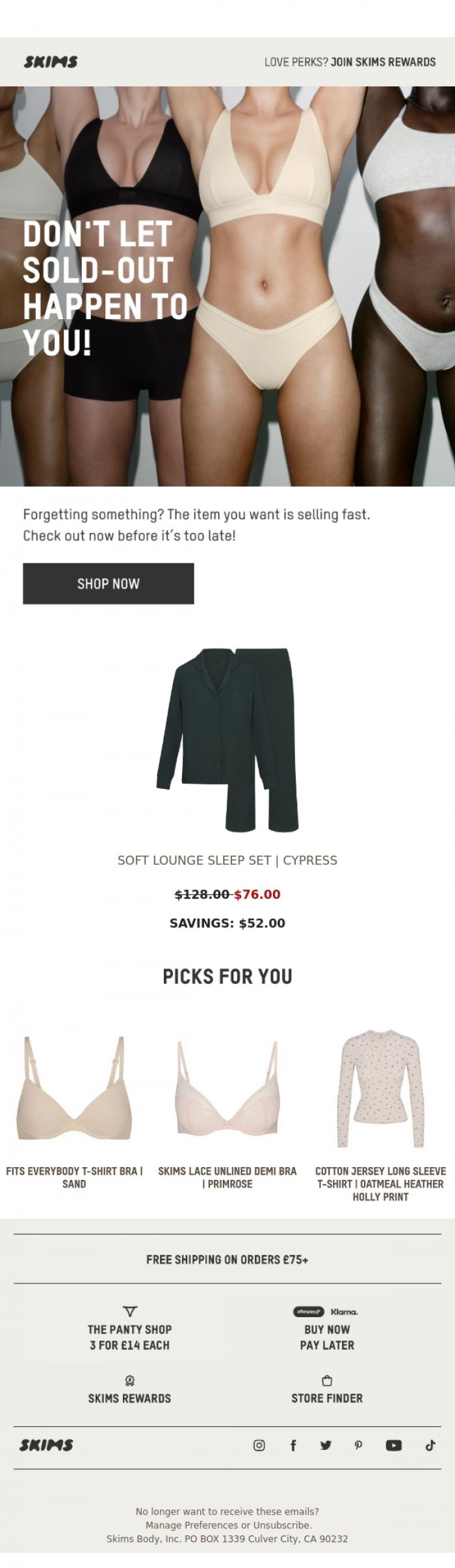 Email Design Inspiration from SKIMS, The Price Drop You've Been Waiting For