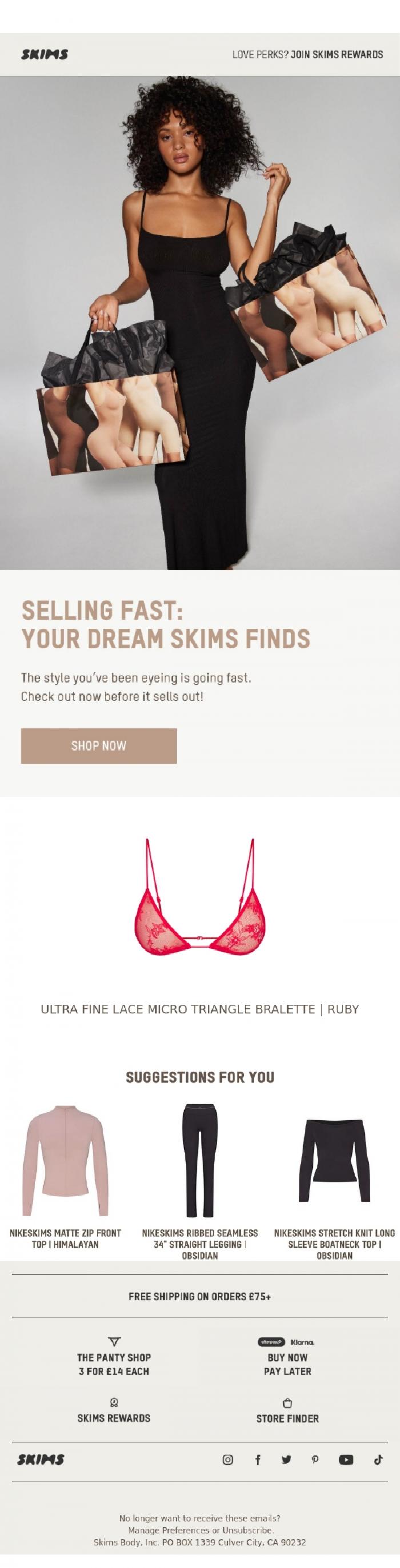 Email Design Inspiration from SKIMS, Last Chance to Snag Your Favorites