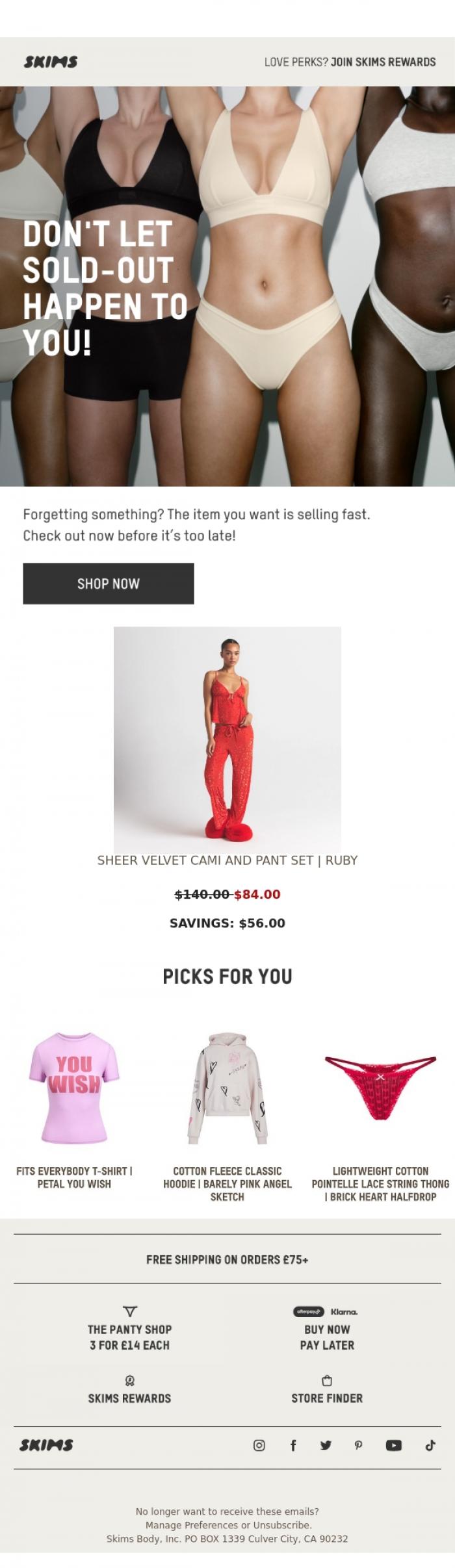 Email Design Inspiration from SKIMS, The Price Drop You've Been Waiting For