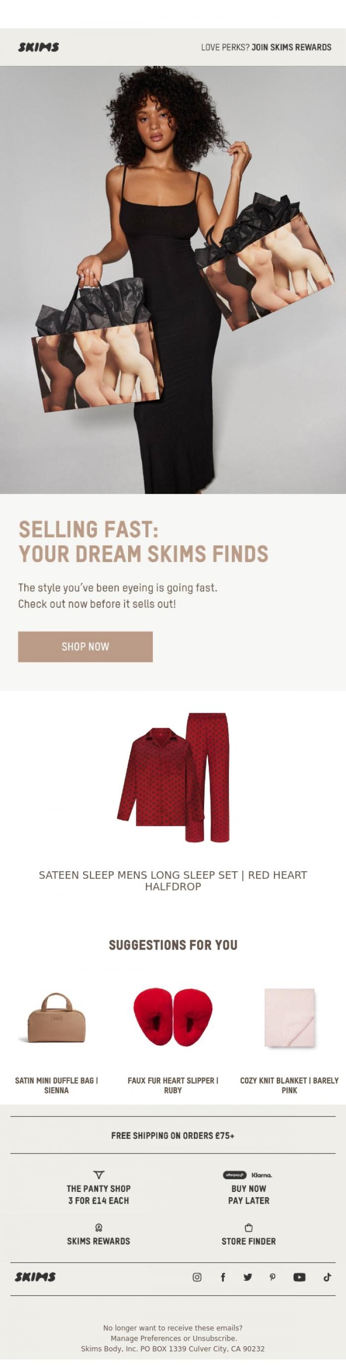 Email Design Inspiration from SKIMS, Last Chance to Snag Your Favorites