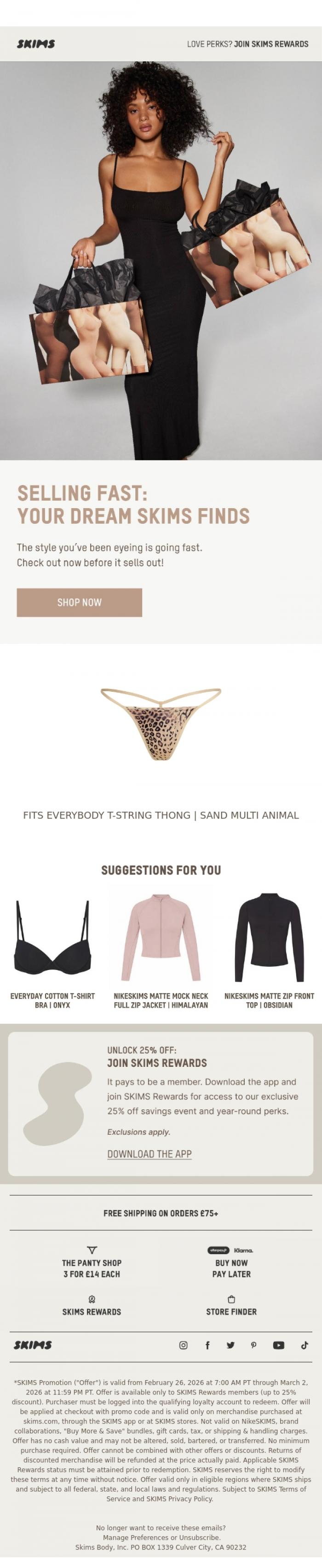 Email Design Inspiration from SKIMS, Last Chance to Snag Your Favorites