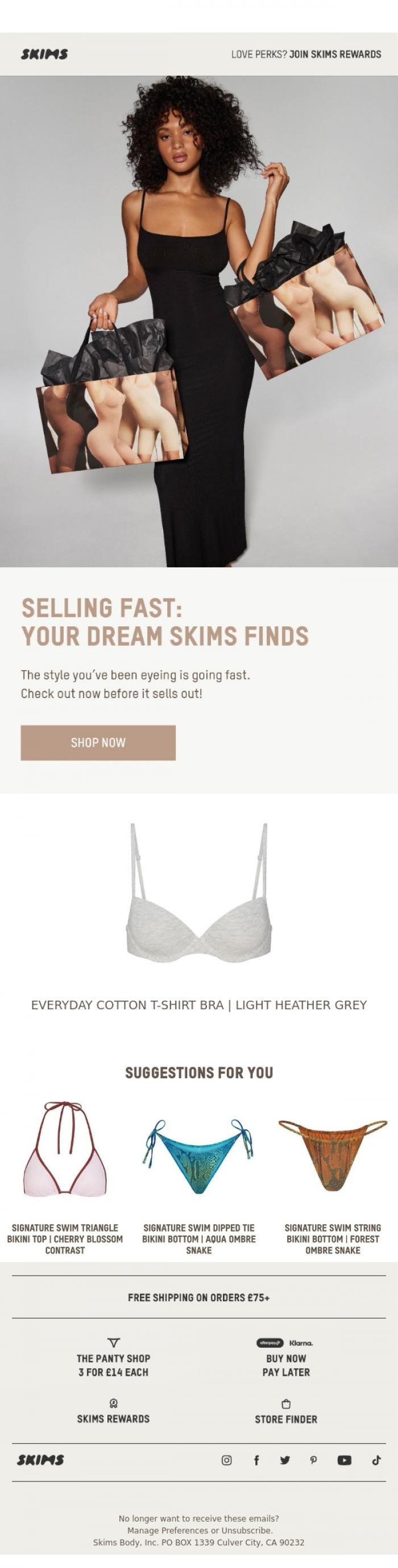 Email Design Inspiration from SKIMS, Last Chance to Snag Your Favorites