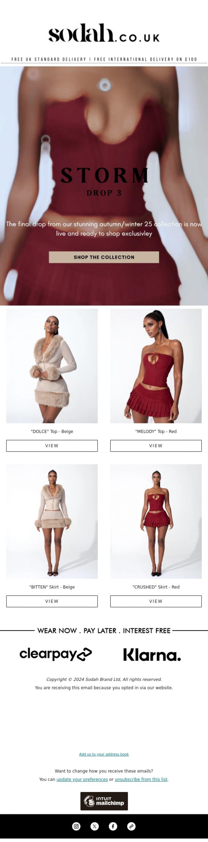 Email Design Inspiration from Sodah Brand, It's Here | Storm Drop 3 🌩️