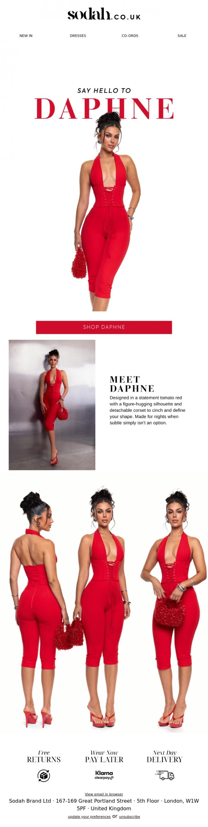 Email Design Inspiration from Sodah Brand, DAPHNE IS LIVE