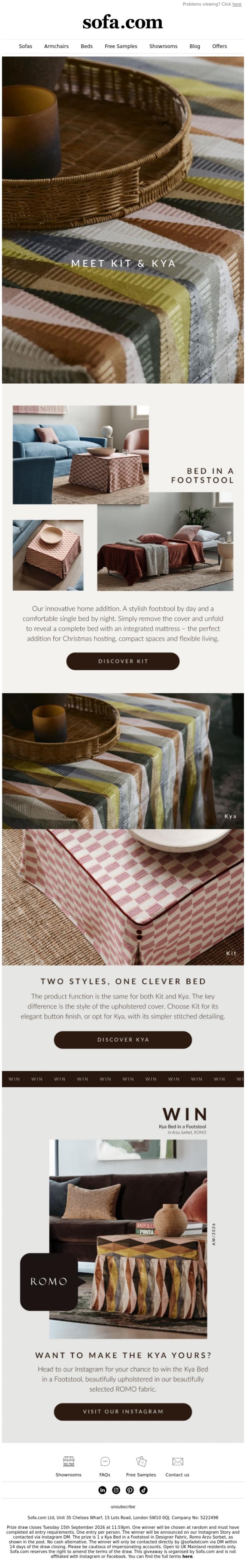 Email Design Inspiration from sofa.com, The Perfect Accessory: Meet Kit & Kya