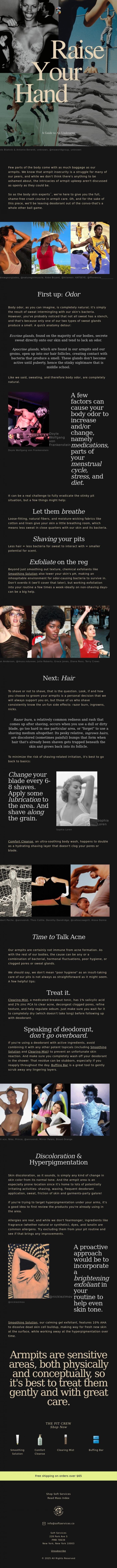 Email Design Inspiration from Soft Services, A crash course in armpit care