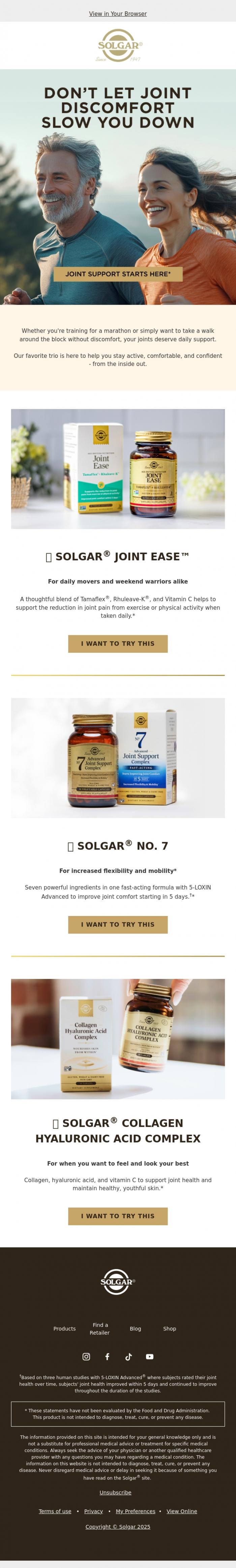 Email Design Inspiration from Solgar, Smooth move, Friend