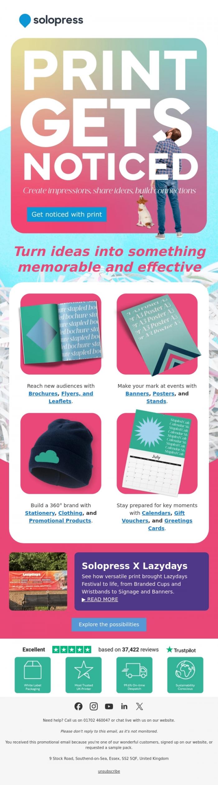 Email Design Inspiration from Solopress, Your ideas deserve to be seen