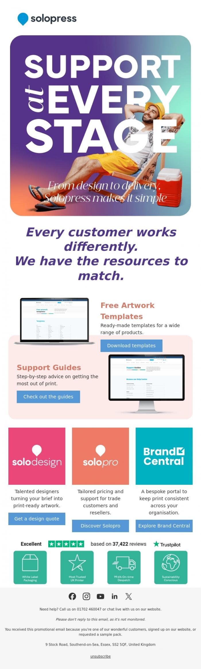 Email Design Inspiration from Solopress, We're here to make print simple