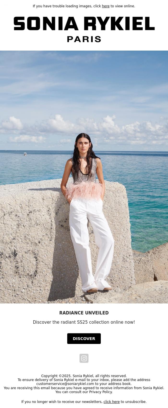Email Design Inspiration from Sonia Rykiel, Radiance Unveiled