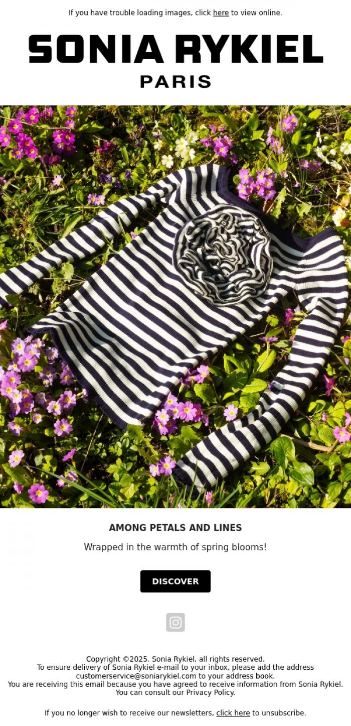 Email Design Inspiration from Sonia Rykiel, Among Petals and Lines - An Invitation to Indulge