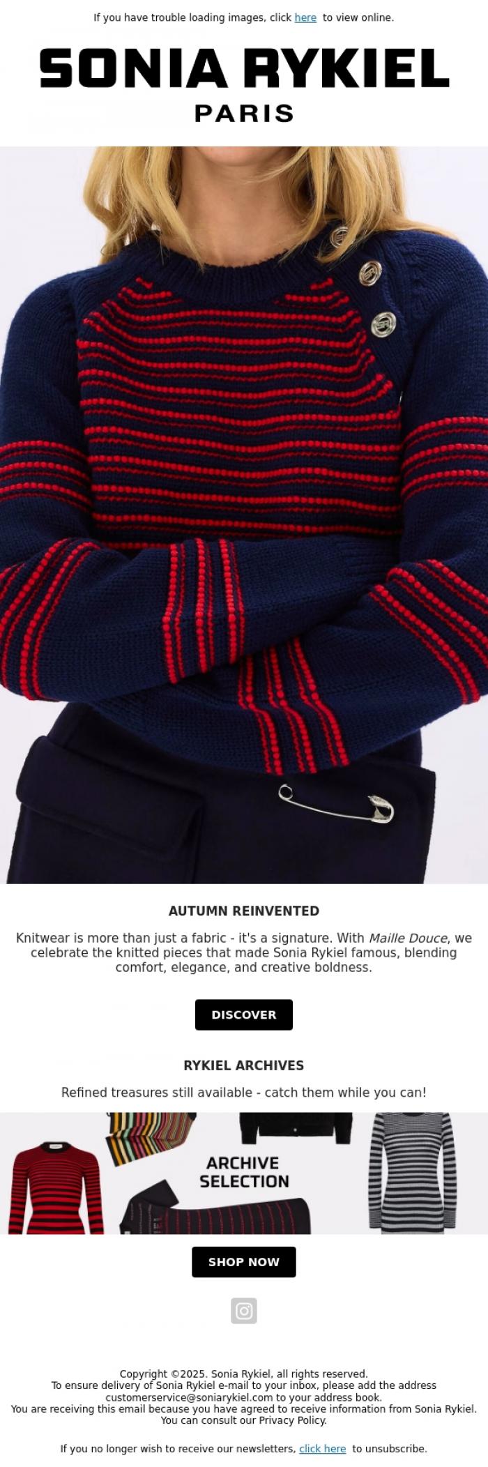 Email Design Inspiration from Sonia Rykiel, Winter Elegance: Our Essentials