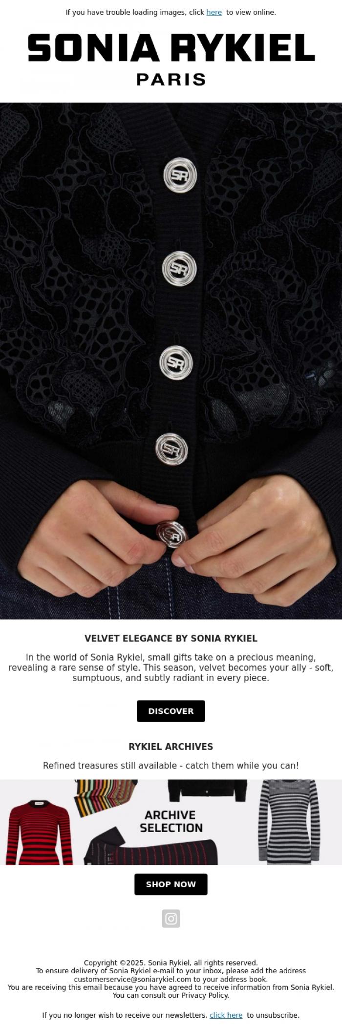 Email Design Inspiration from Sonia Rykiel, Small gifts, grand style
