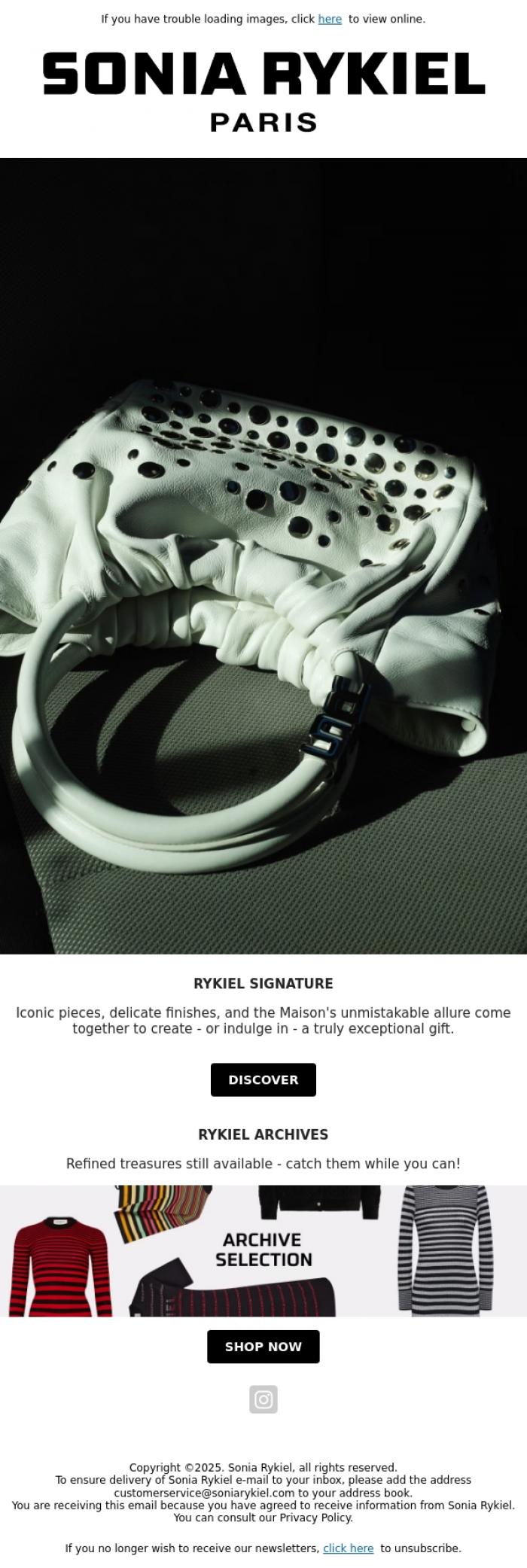 Email Design Inspiration from Sonia Rykiel, The Art of Gifting with Style