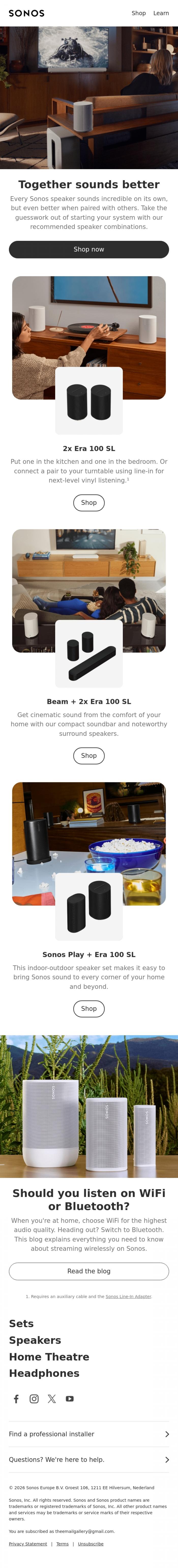 Email Design Inspiration from Sonos, See our best set recommendations