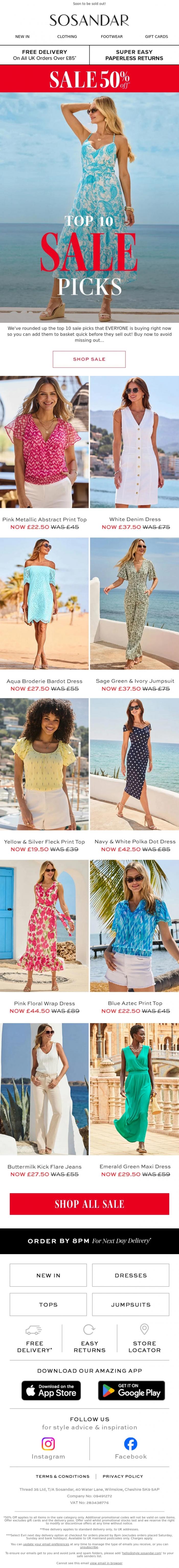 Email Design Inspiration from Sosandar, Top 10 SALE Picks EVERYONE'S Buying >>>