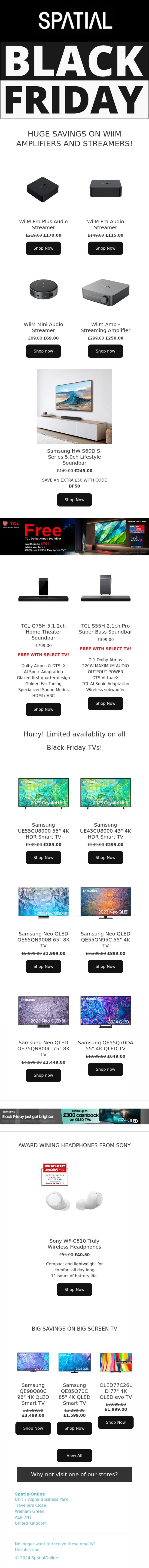 Email Design Inspiration from SpatialOnline, BLACK FRIDAY IS HERE!