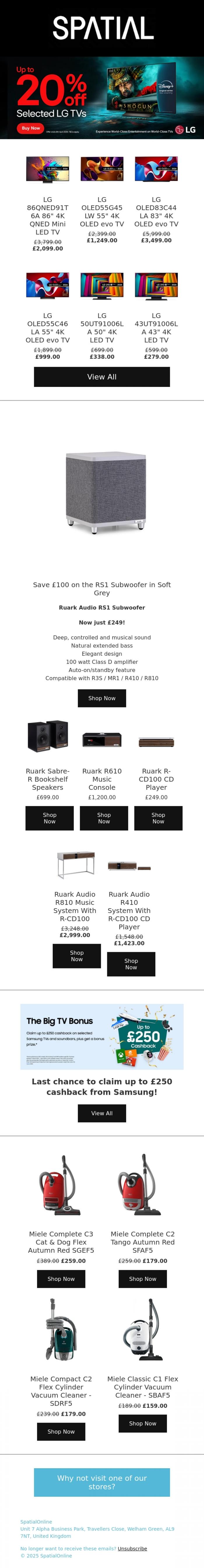 Email Design Inspiration from SpatialOnline, UP TO 20% OFF 2024 LG TV