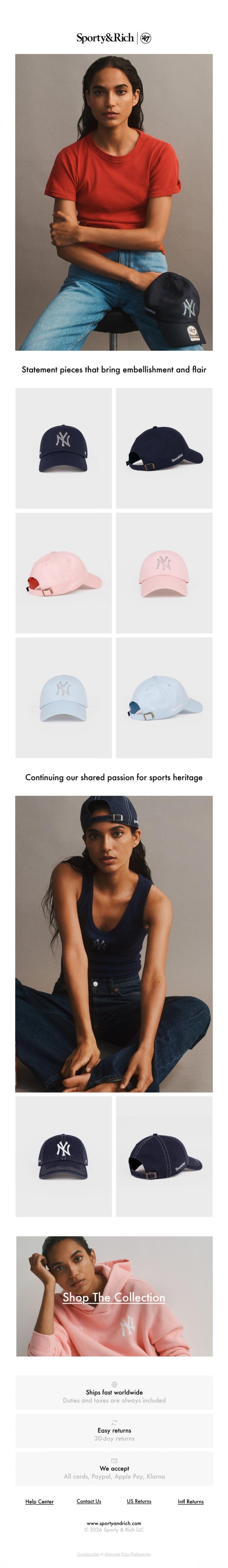 Email Design Inspiration from Sporty & Rich, Gameday Ready