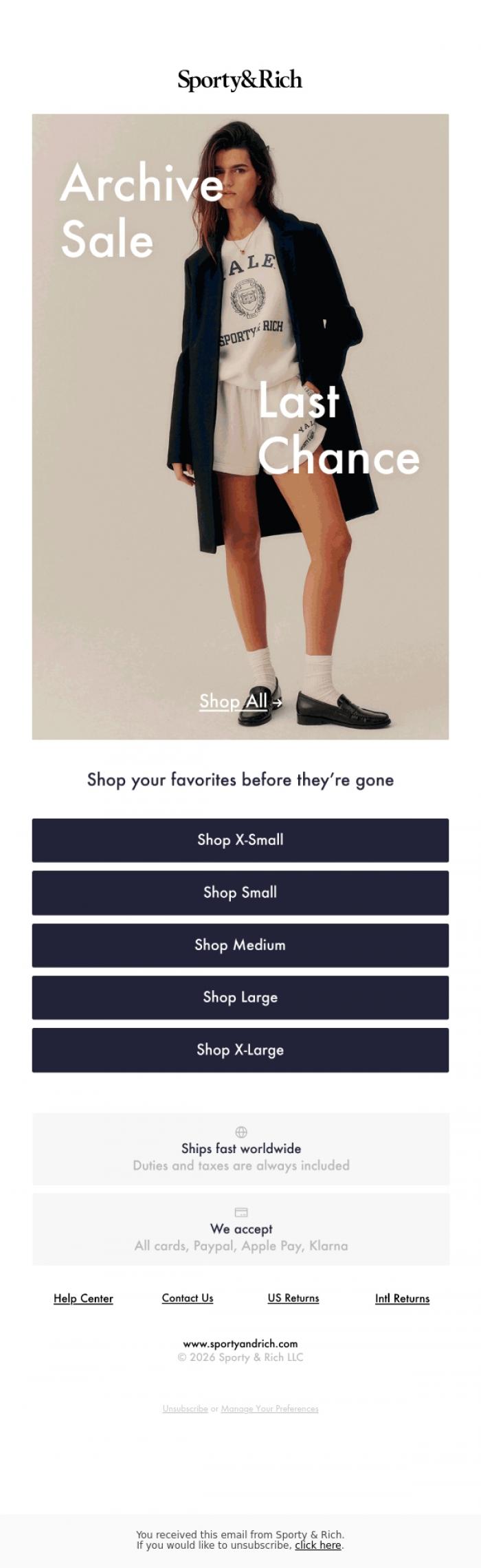 Email Design Inspiration from Sporty & Rich, Final Hours