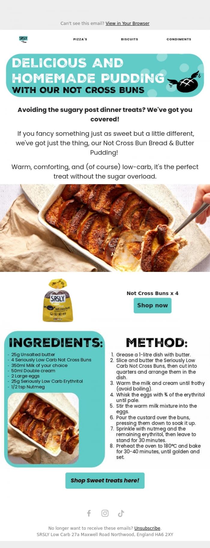 Email Design Inspiration from SRSLY Low Carb, Discover a New Delicious Recipe Today!