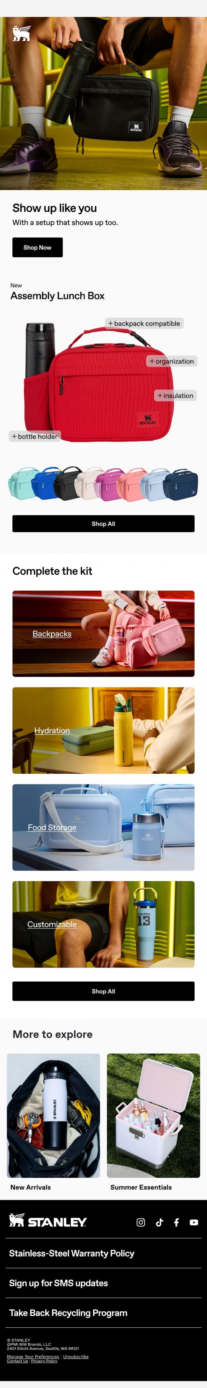 Email Design Inspiration from Stanley 1913, NEW Assembly Lunch Boxes