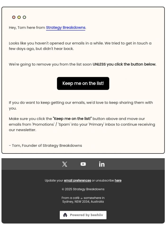 Email Design Inspiration from Strategy Breakdowns, 👋 We miss you
