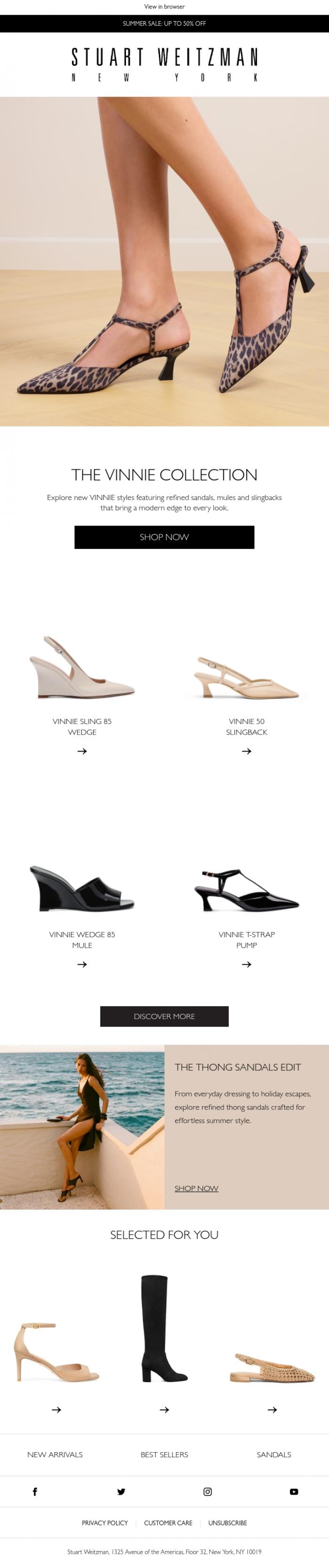 Email Design Inspiration from Stuart Weitzman Europe, Introducing New VINNIE Styles