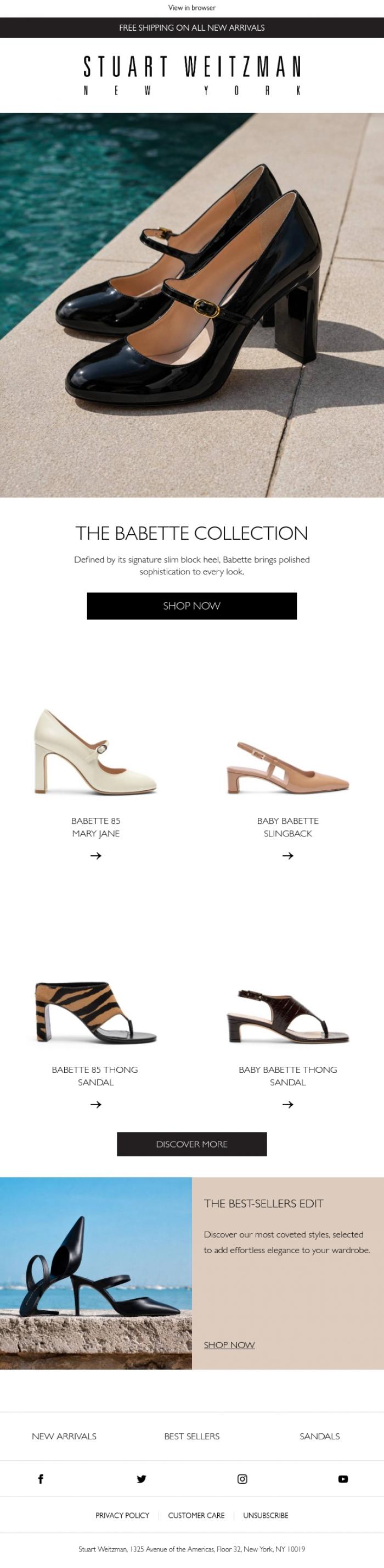Email Design Inspiration from Stuart Weitzman Europe, Spotlight On: The Babette Collection