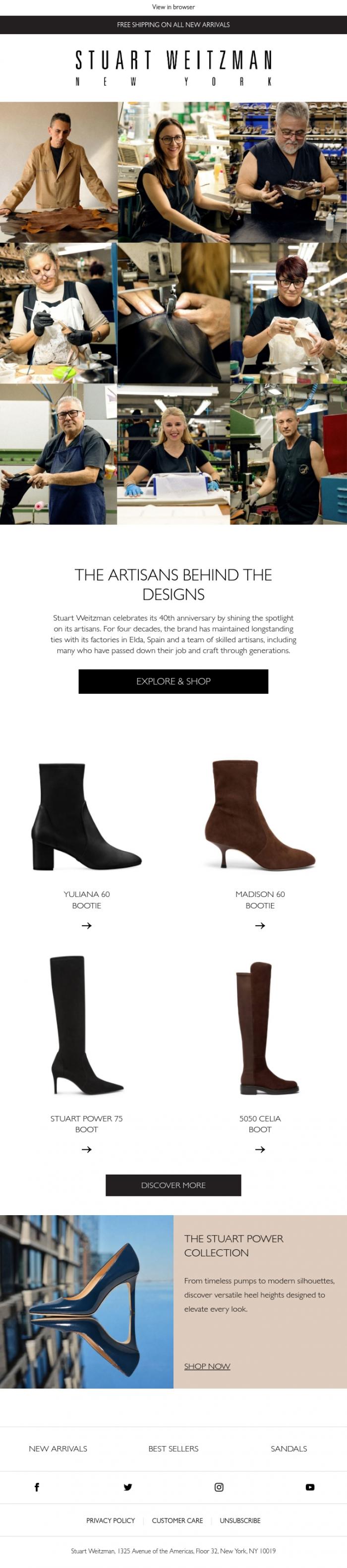 Email Design Inspiration from Stuart Weitzman Europe, 40 Years of Stretch: The Artisans Behind Our Designs