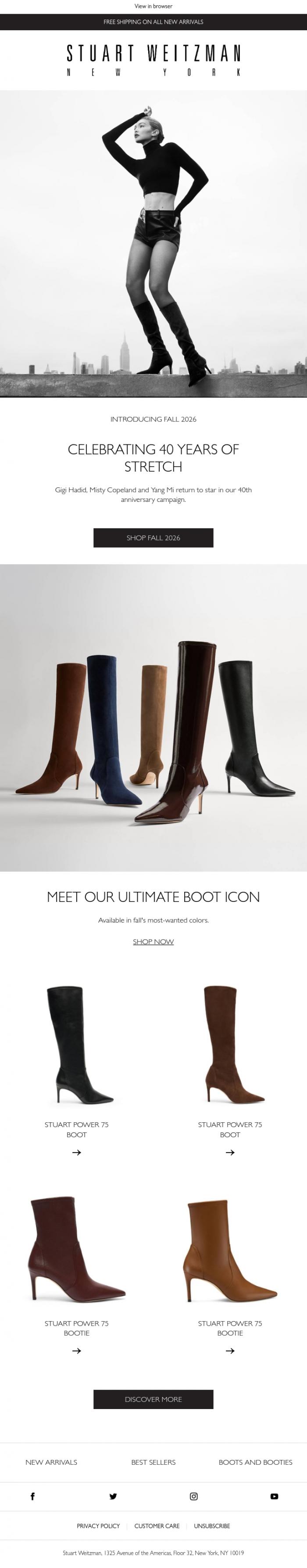 Email Design Inspiration from Stuart Weitzman Europe, Introducing Fall 2026: The New Collection Is Here