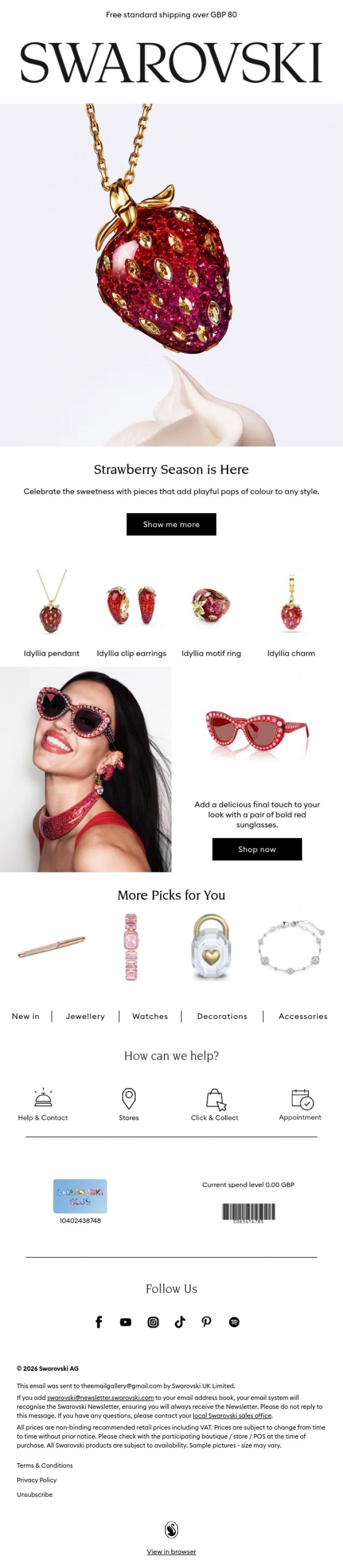 Email Design Inspiration from Swarovski, The juiciest pieces to sweeten any look