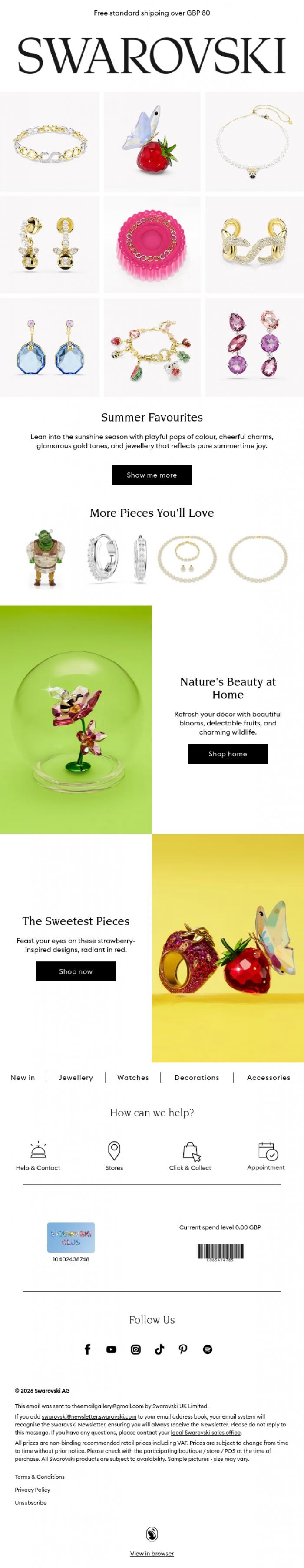 Email Design Inspiration from Swarovski, This season's must-have pieces