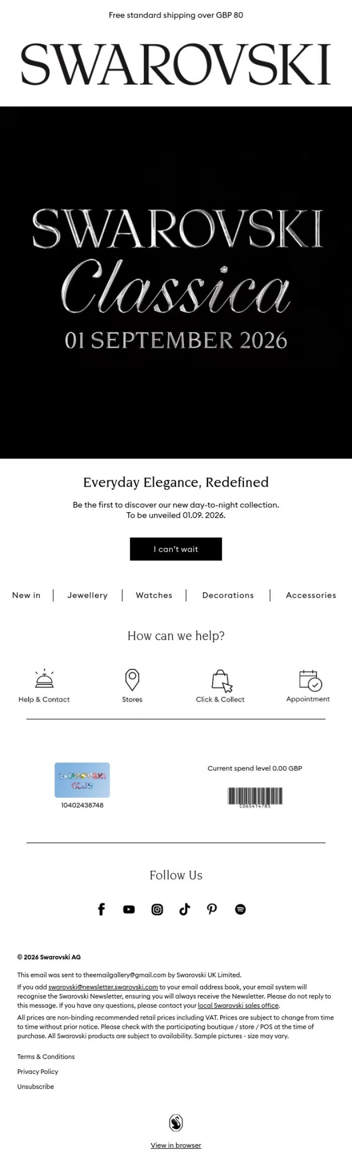 Email Design Inspiration from Swarovski, Coming soon: a new era of elegance