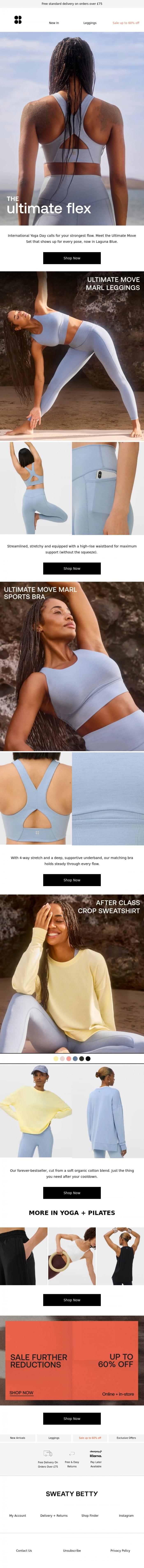 Email Design Inspiration from Sweaty Betty, Our top 3 yoga essentials