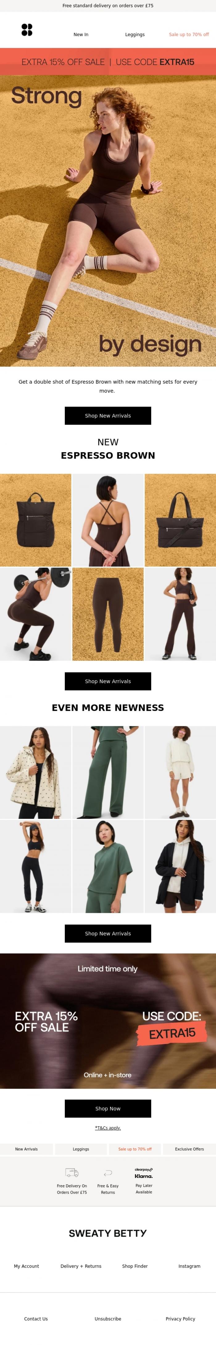 Email Design Inspiration from Sweaty Betty, Strong by design ☕