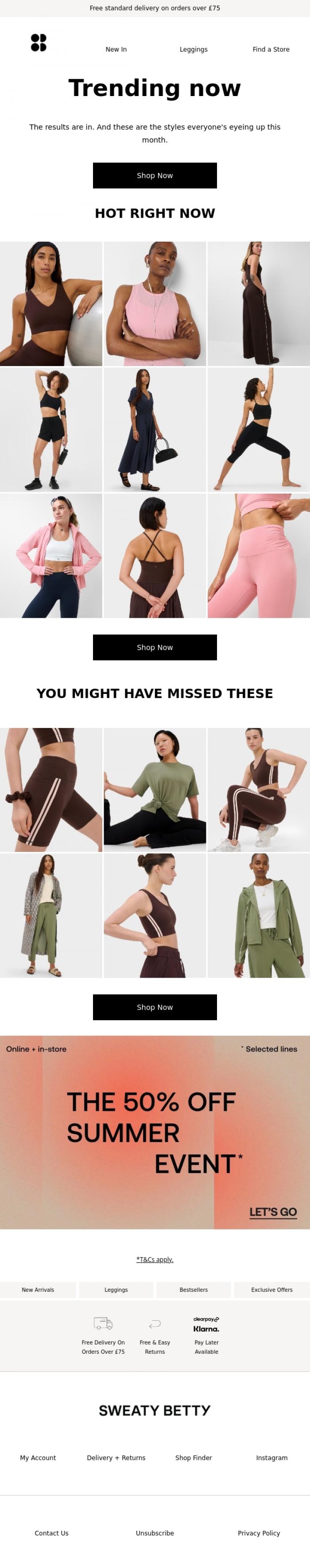 Email Design Inspiration from Sweaty Betty, This month's most wanted