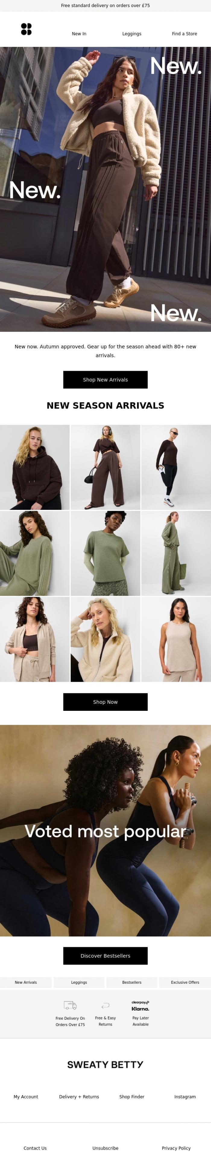 Email Design Inspiration from Sweaty Betty, The September drop you don't want to miss