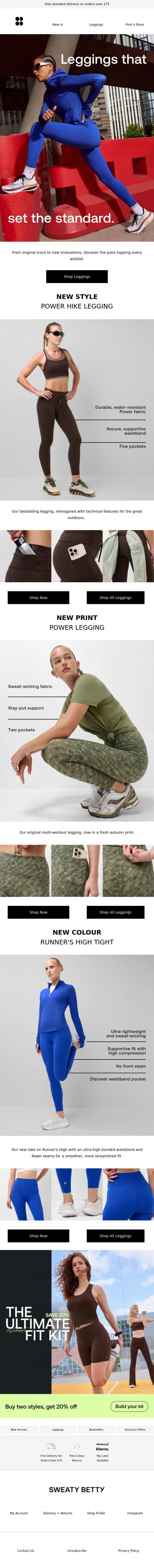 Email Design Inspiration from Sweaty Betty, This month's most-loved leggings