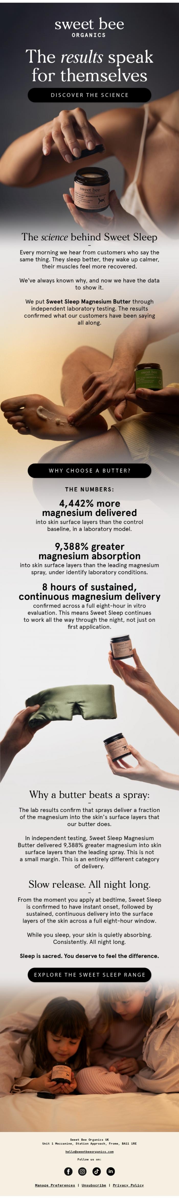 Email Design Inspiration from Sweet Bee Organics, 9,388% better than a spray